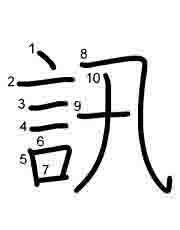 Thứ tự nét chữ 訊
