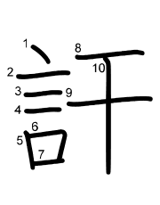 Thứ tự nét chữ 訐