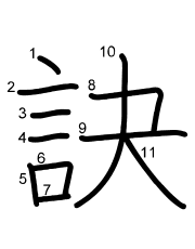 Thứ tự nét chữ 訣