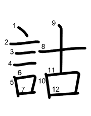 Thứ tự nét chữ 詁
