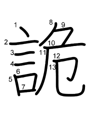 Thứ tự nét chữ 詭
