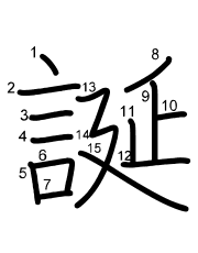 Thứ tự nét chữ 誕