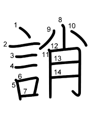 Thứ tự nét chữ 誚