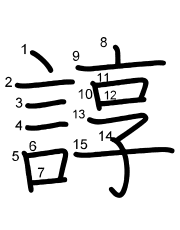 Thứ tự nét chữ 諄