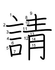 Thứ tự nét chữ 請