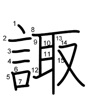 Thứ tự nét chữ 諏