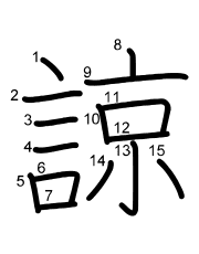 Thứ tự nét chữ 諒
