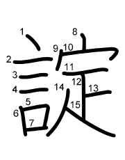 Thứ tự nét chữ 諚