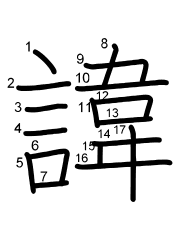 Thứ tự nét chữ 諱