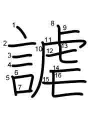 Thứ tự nét chữ 謔