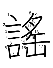 Thứ tự nét chữ 謠