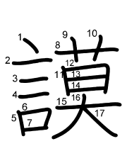 Thứ tự nét chữ 謨