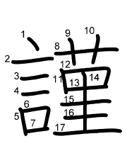 Thứ tự nét chữ 謹
