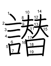 Thứ tự nét chữ 譛
