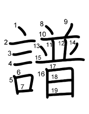 Thứ tự nét chữ 譜