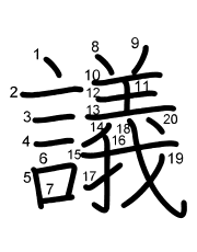Thứ tự nét chữ 議