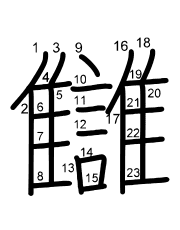 Thứ tự nét chữ 讎