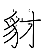 Thứ tự nét chữ 豺