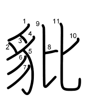 Thứ tự nét chữ 豼