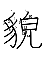 Thứ tự nét chữ 貌