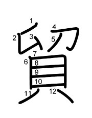 Thứ tự nét chữ 貿