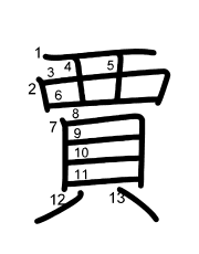 Thứ tự nét chữ 賈