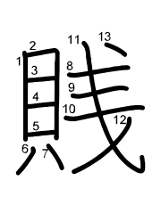 Thứ tự nét chữ 賎
