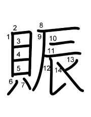 Thứ tự nét chữ 賑