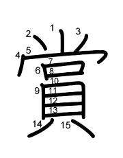 Thứ tự nét chữ 賞