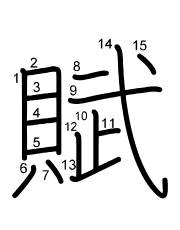 Thứ tự nét chữ 賦