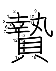 Thứ tự nét chữ 贄