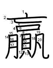 Thứ tự nét chữ 贏
