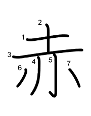 Thứ tự nét chữ 赤