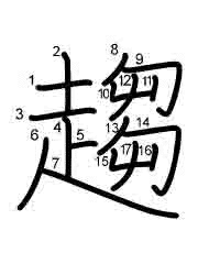 Thứ tự nét chữ 趨