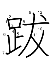 Thứ tự nét chữ 跋