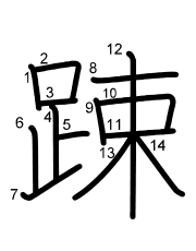 Thứ tự nét chữ 踈