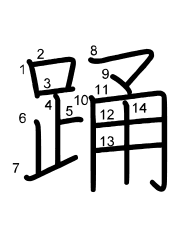 Thứ tự nét chữ 踊
