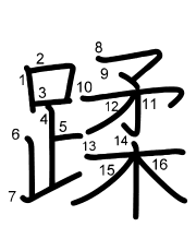 Thứ tự nét chữ 蹂