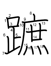 Thứ tự nét chữ 蹠
