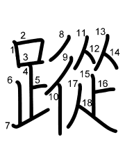 Thứ tự nét chữ 蹤