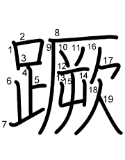 Thứ tự nét chữ 蹶