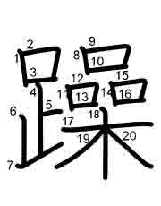 Thứ tự nét chữ 躁