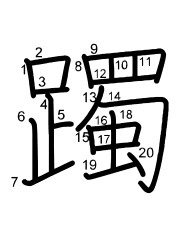 Thứ tự nét chữ 躅