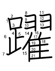 Thứ tự nét chữ 躍