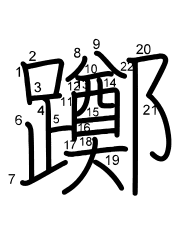 Thứ tự nét chữ 躑
