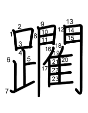 Thứ tự nét chữ 躙