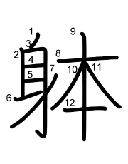 Thứ tự nét chữ 躰