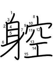 Thứ tự nét chữ 躻