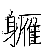 Thứ tự nét chữ 軅
