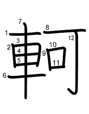 Thứ tự nét chữ 軻